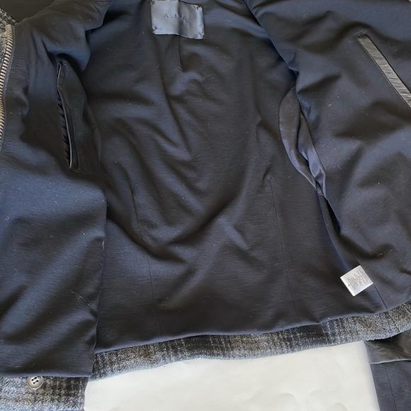 A.L.C. plaid funnel biker moto dark academia wool blend jacket size 6 - Picture 11 of 11